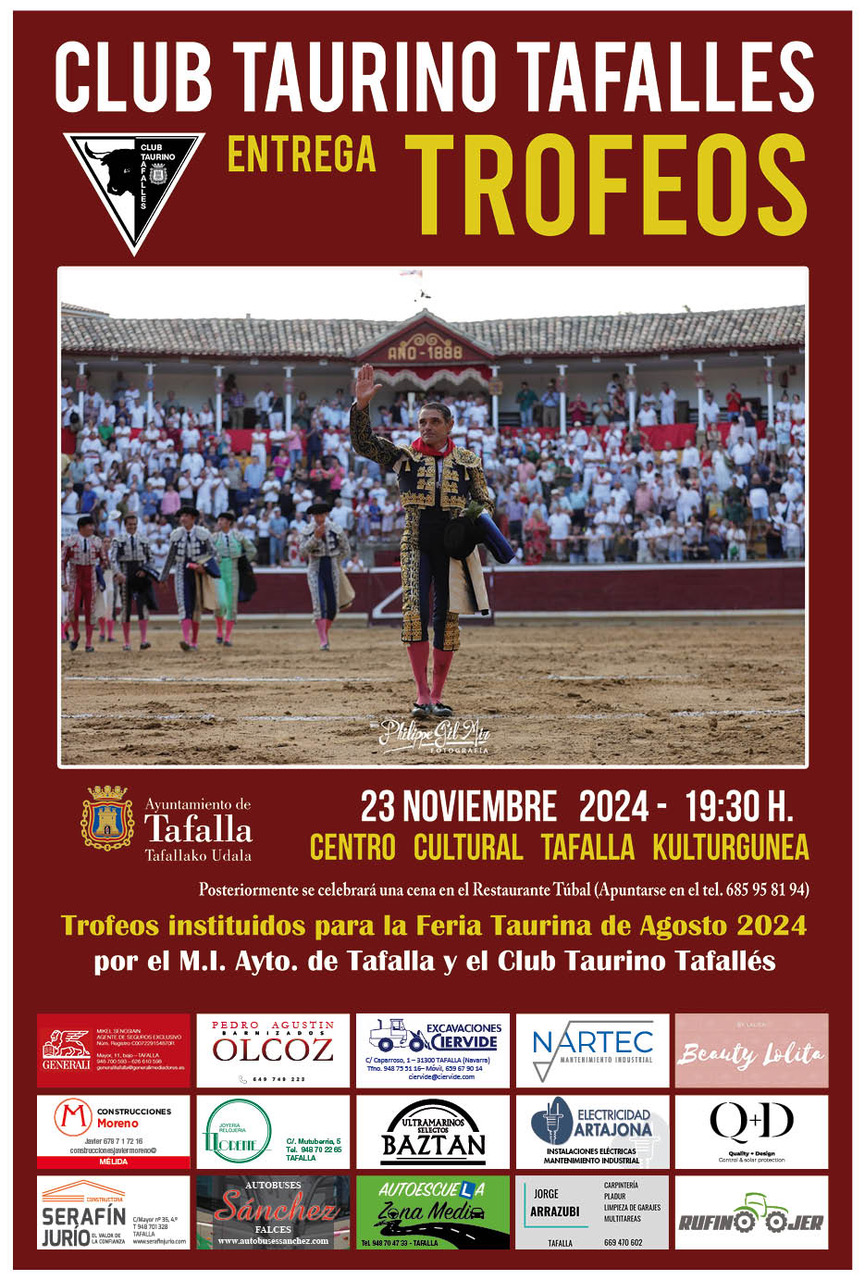 Mañana, Tafalla será el escenario de la entrega de premios de la pasada feria taurina