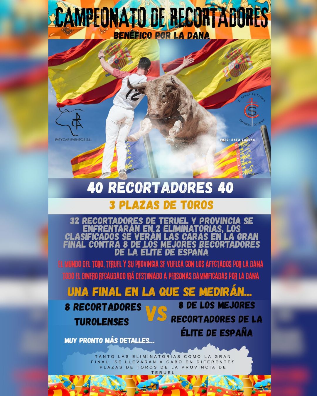 El evento se llevará a cabo en tres plazas de toros de la provincia y todo lo recaudado será destinado íntegramente a los afectados por la DANA