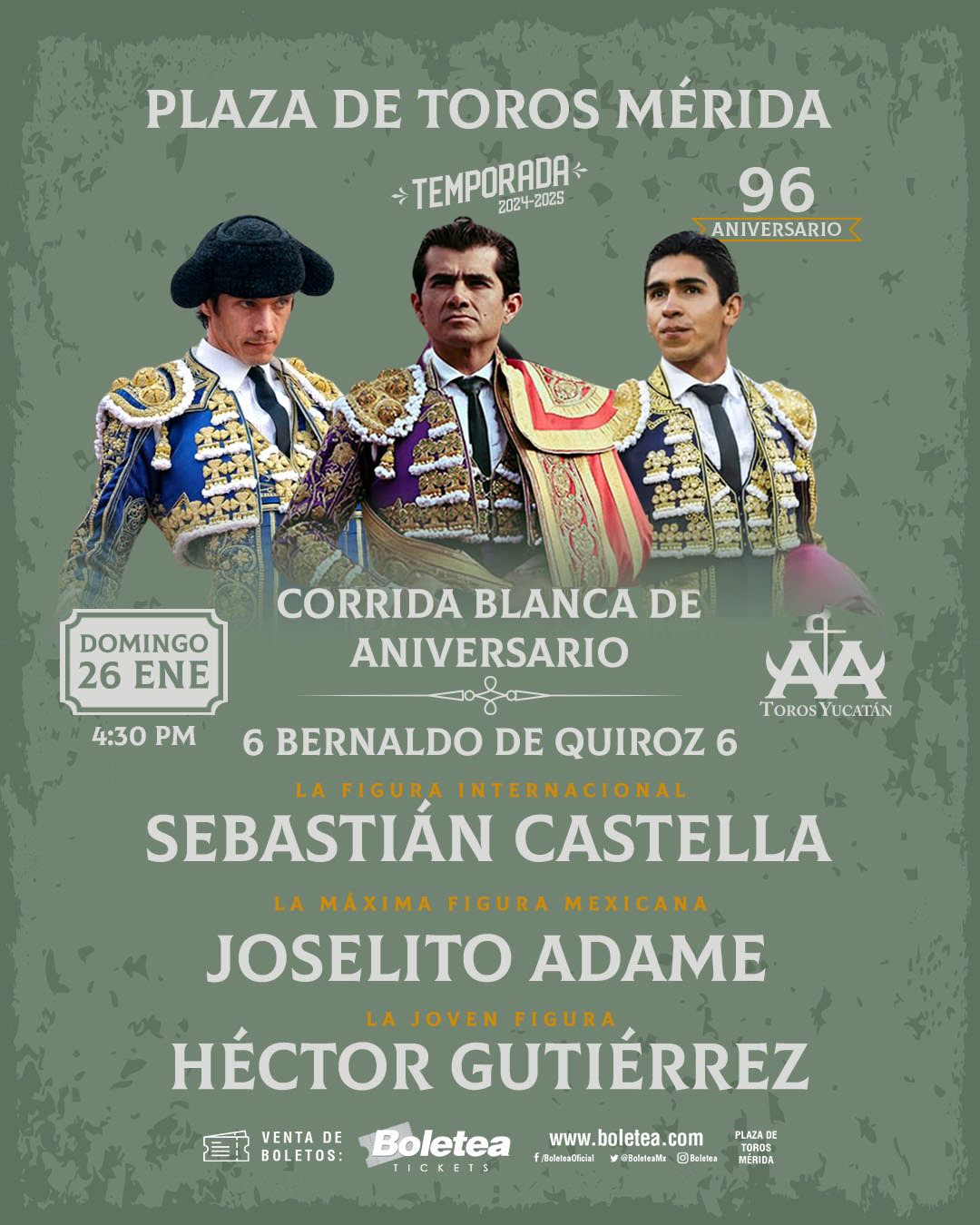 El diestro de Aguascalientes, listo para triunfar en Mérida el próximo 26 de enero