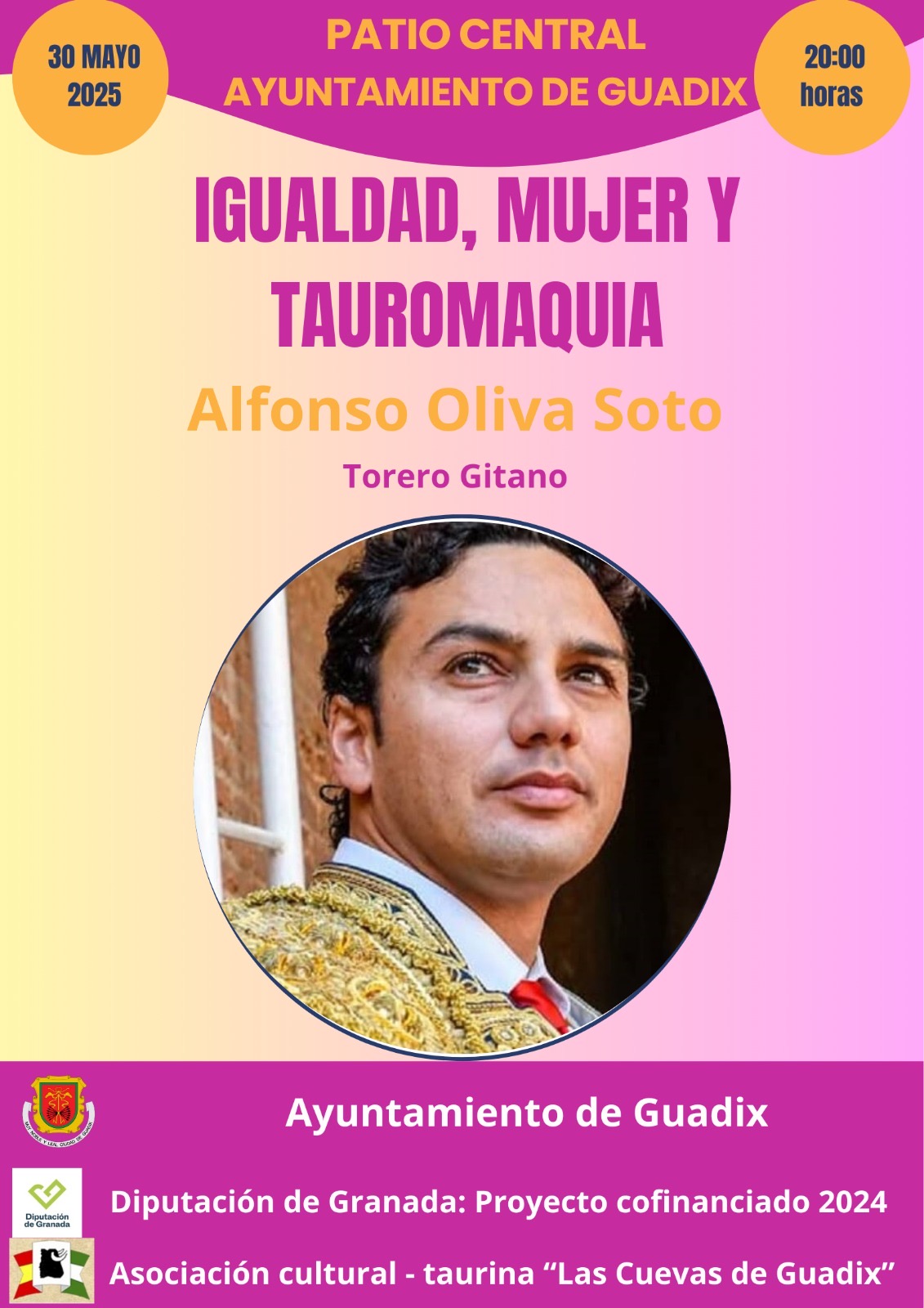 La Asociación Taurina “Las Cuevas de Guadix” celebrará el 30 de mayo una charla con Oliva Soto sobre igualdad, mujer y tauromaquia