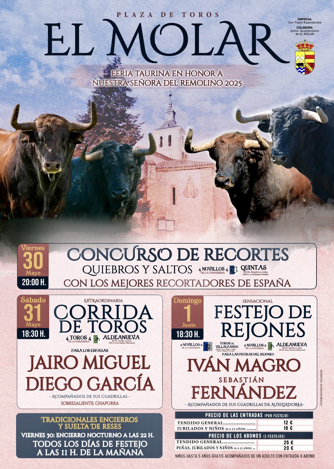 La localidad madrileña de El Molar contará con su tradicional Feria Taurina en honor a Nuestra Señora del Remolino