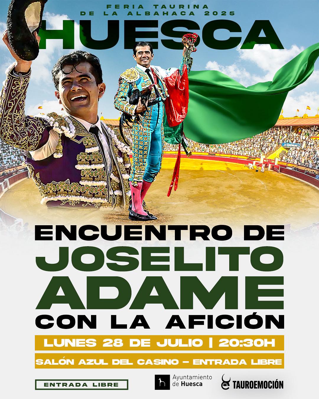 Joselito Adame se cita con la afición de Huesca en la antesala de la Feria Taurina de La Albahaca 2025
