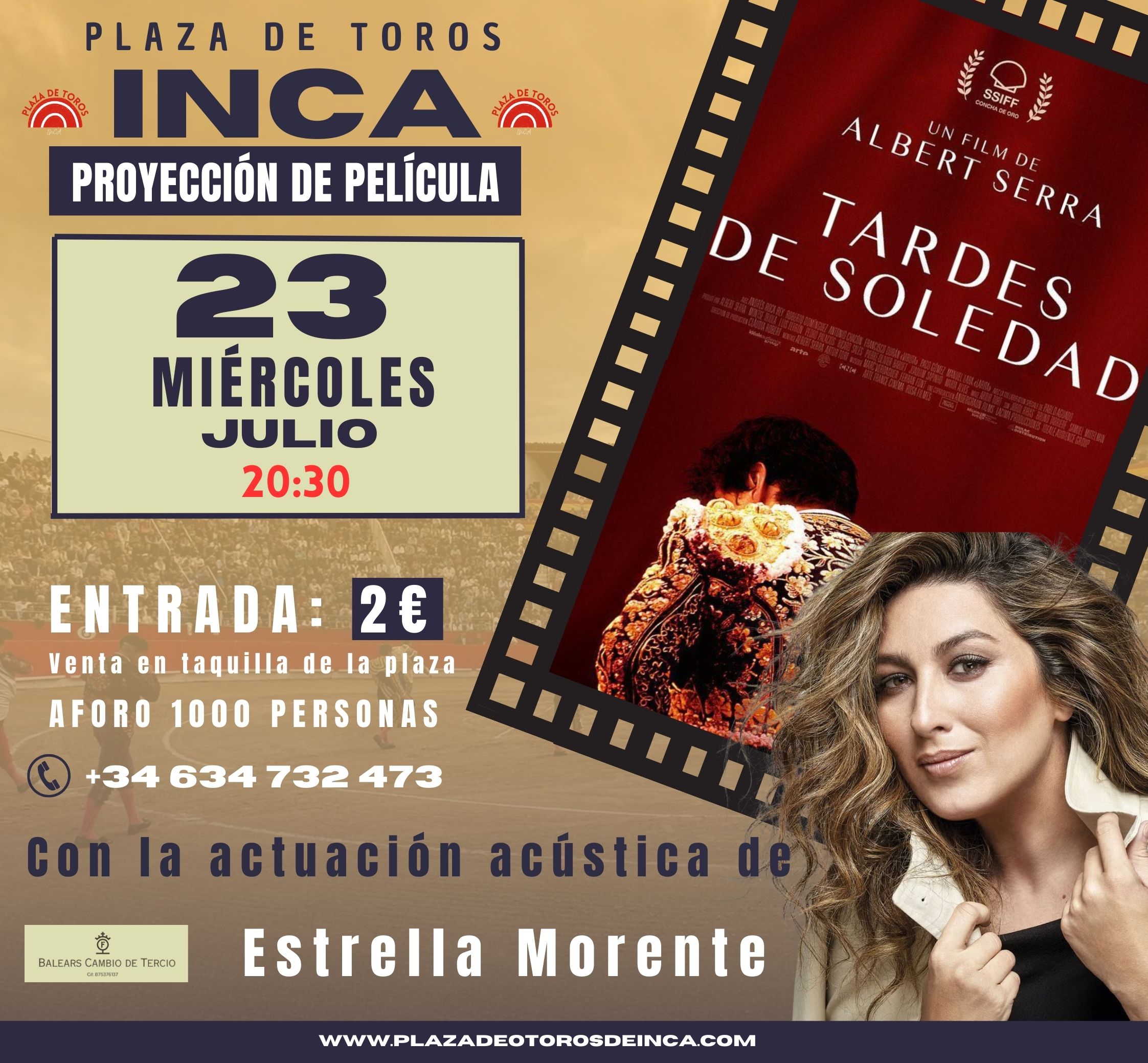 Cine y flamenco en la Plaza de Toros de Inca con “Tardes de Soledad” y Estrella Morente