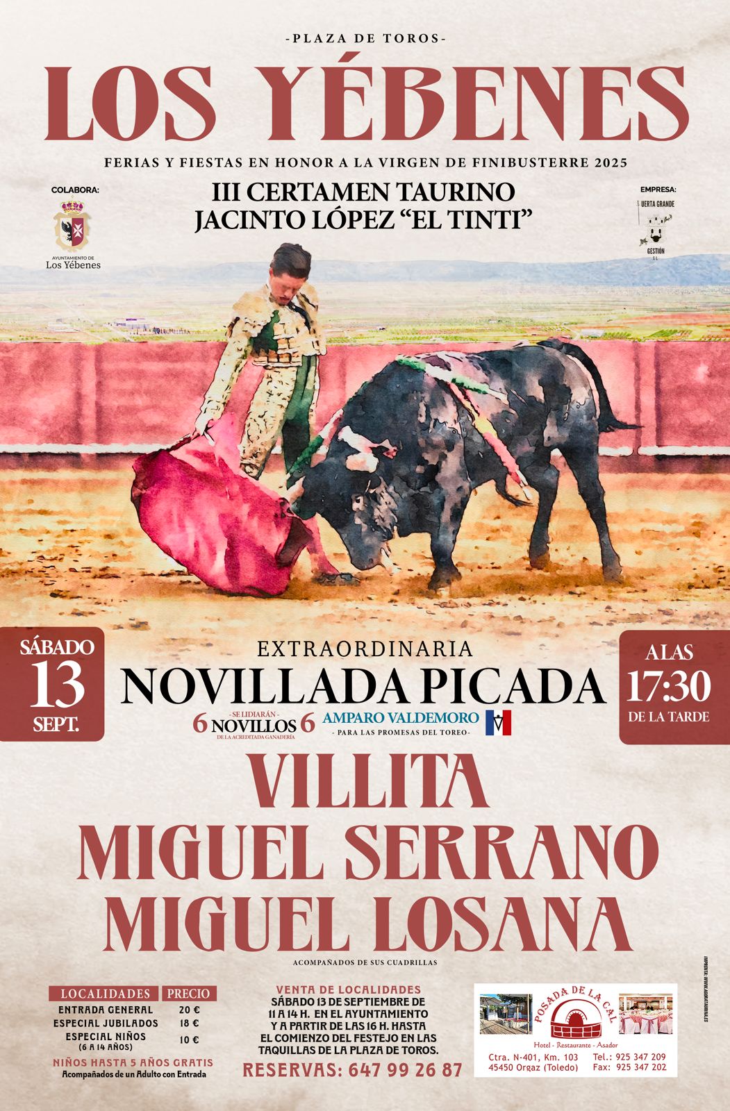 Tres novilleros punteros para la feria de Los Yébenes
