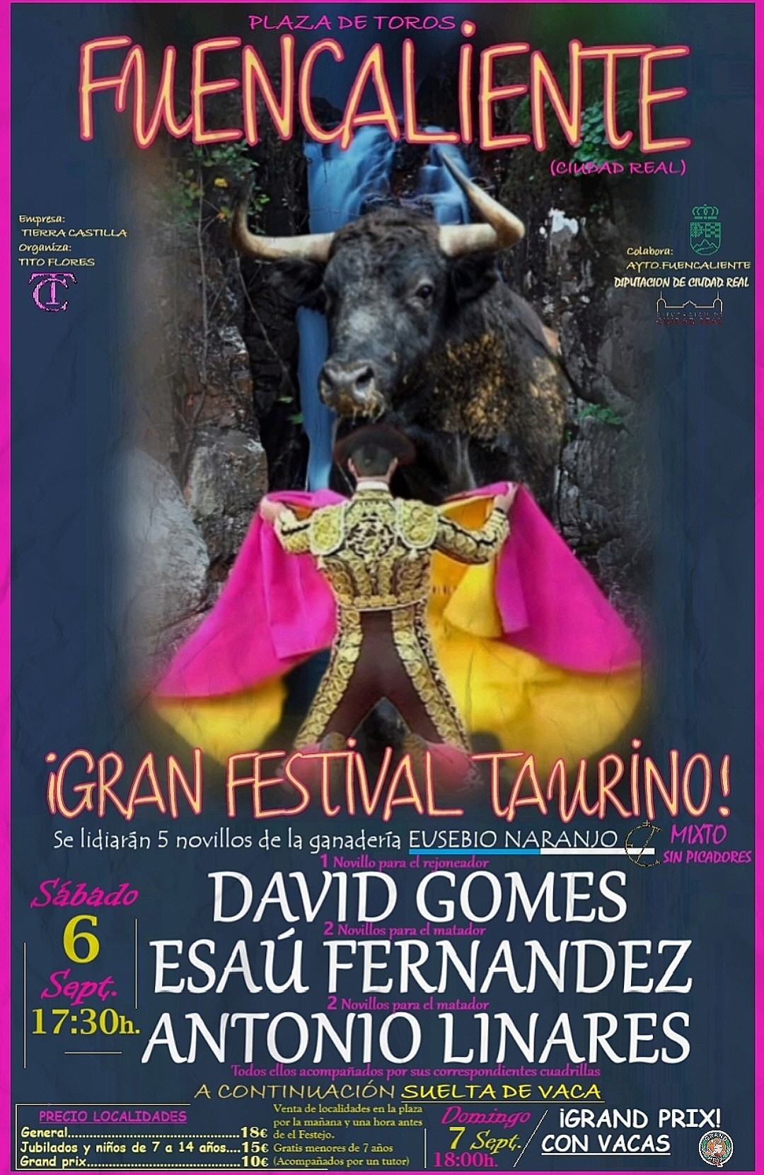 Festival mixto sin picadores en Fuencaliente el próximo 6 de septiembre