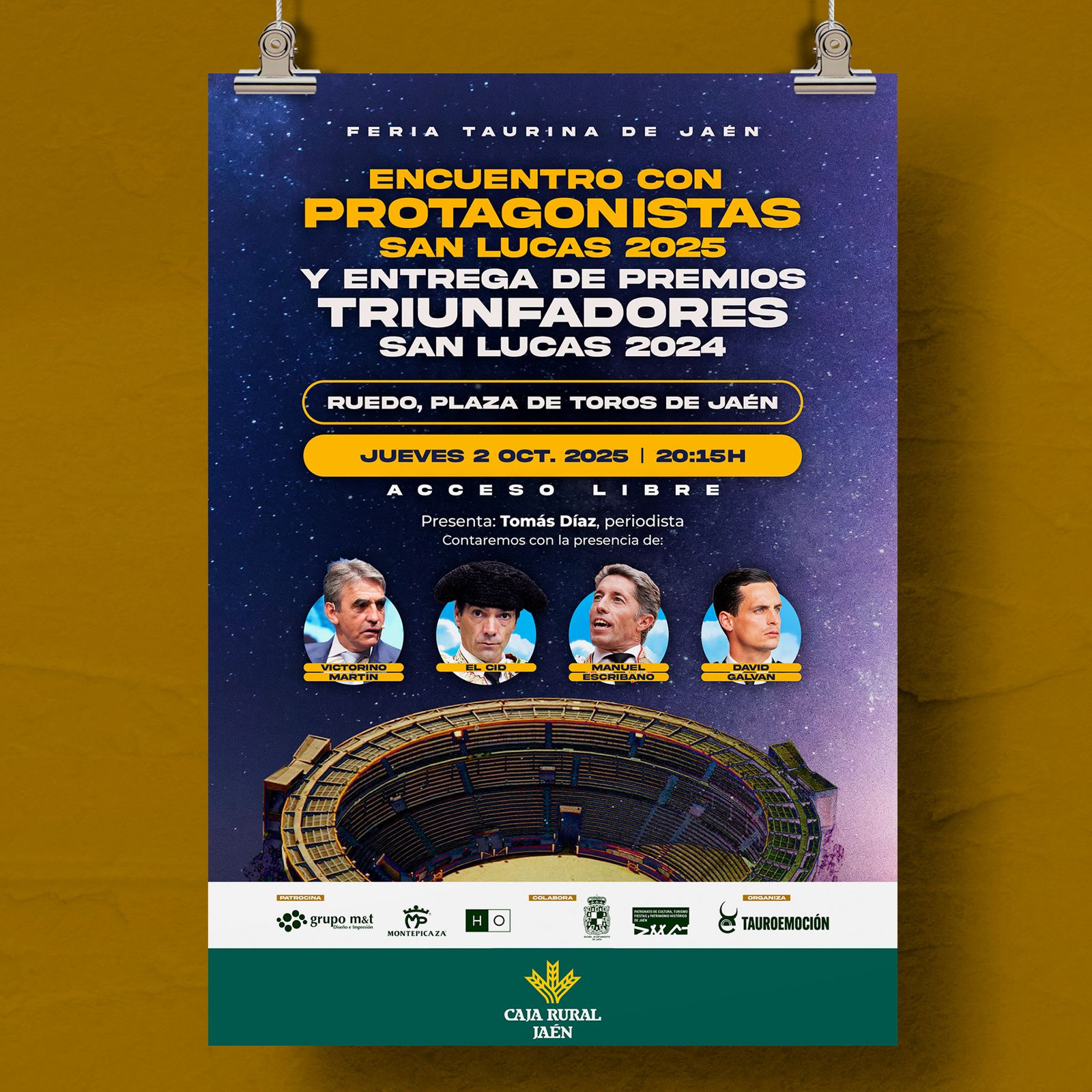 Los protagonistas de la feria taurina de San Lucas se citan este jueves en Jaén