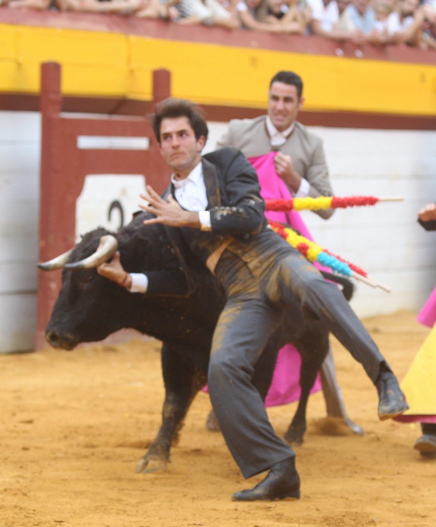Samuel Navalón, hospitalizado tras una cornada en el cuello en Algemesí