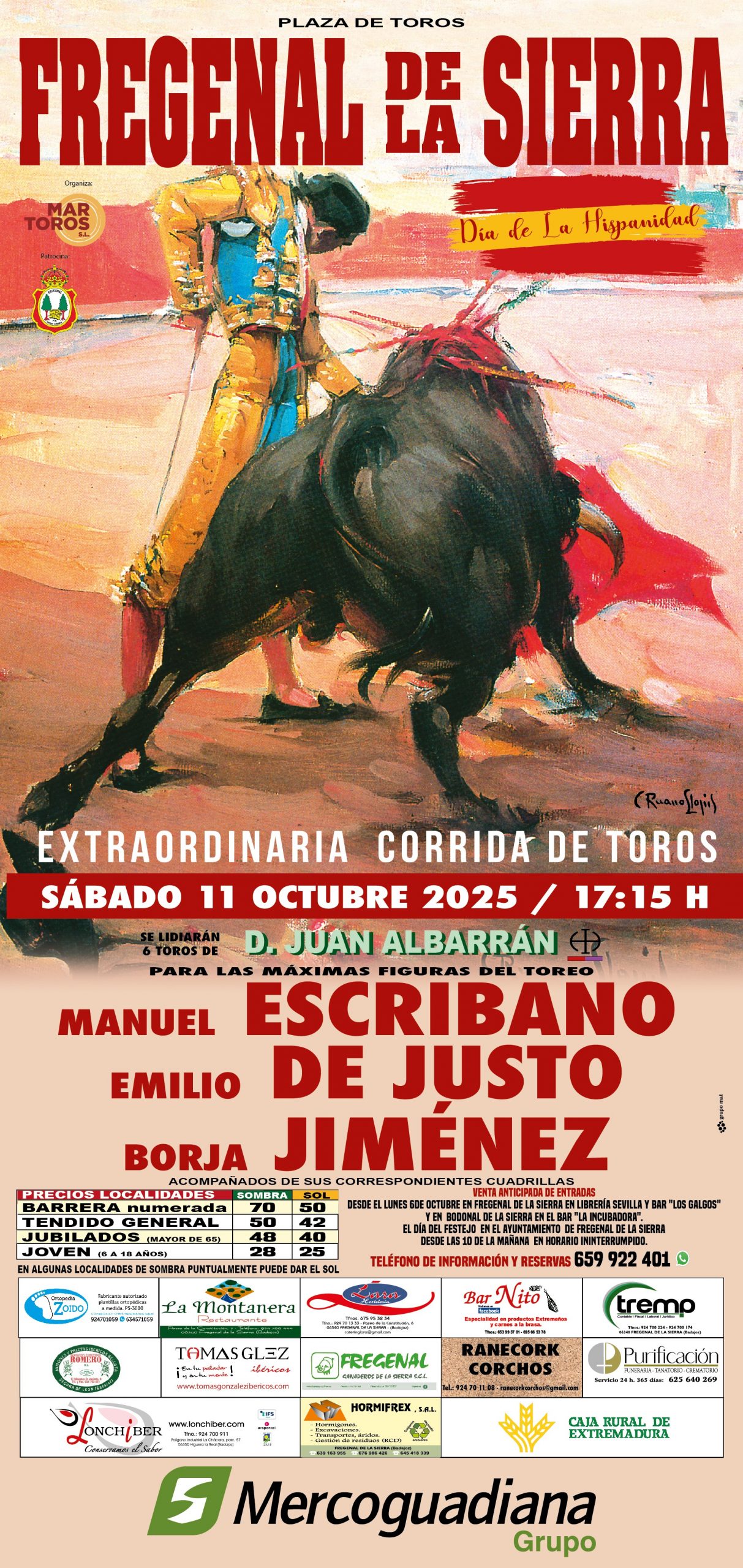 Figuras para cerrar la temporada en Extremadura el 11 de octubre en Fregenal de la Sierra
