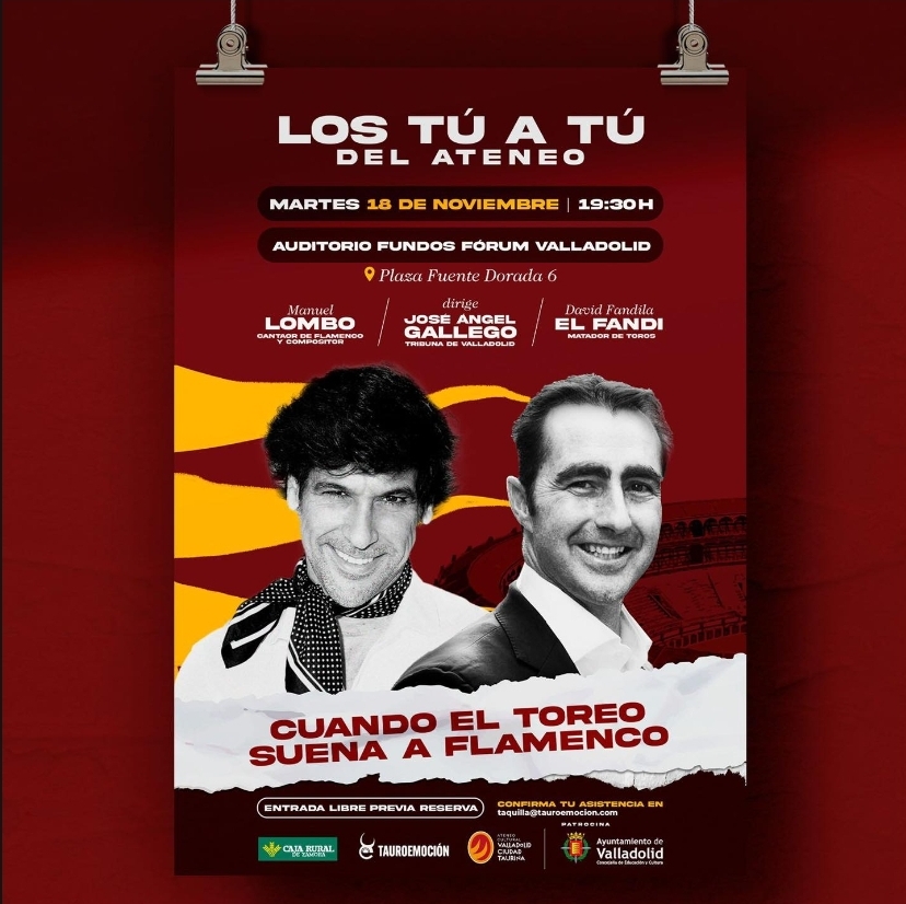 El Fandi" y Manuel Lombo, protagonistas en el Ateneo Cultural de Valladolid