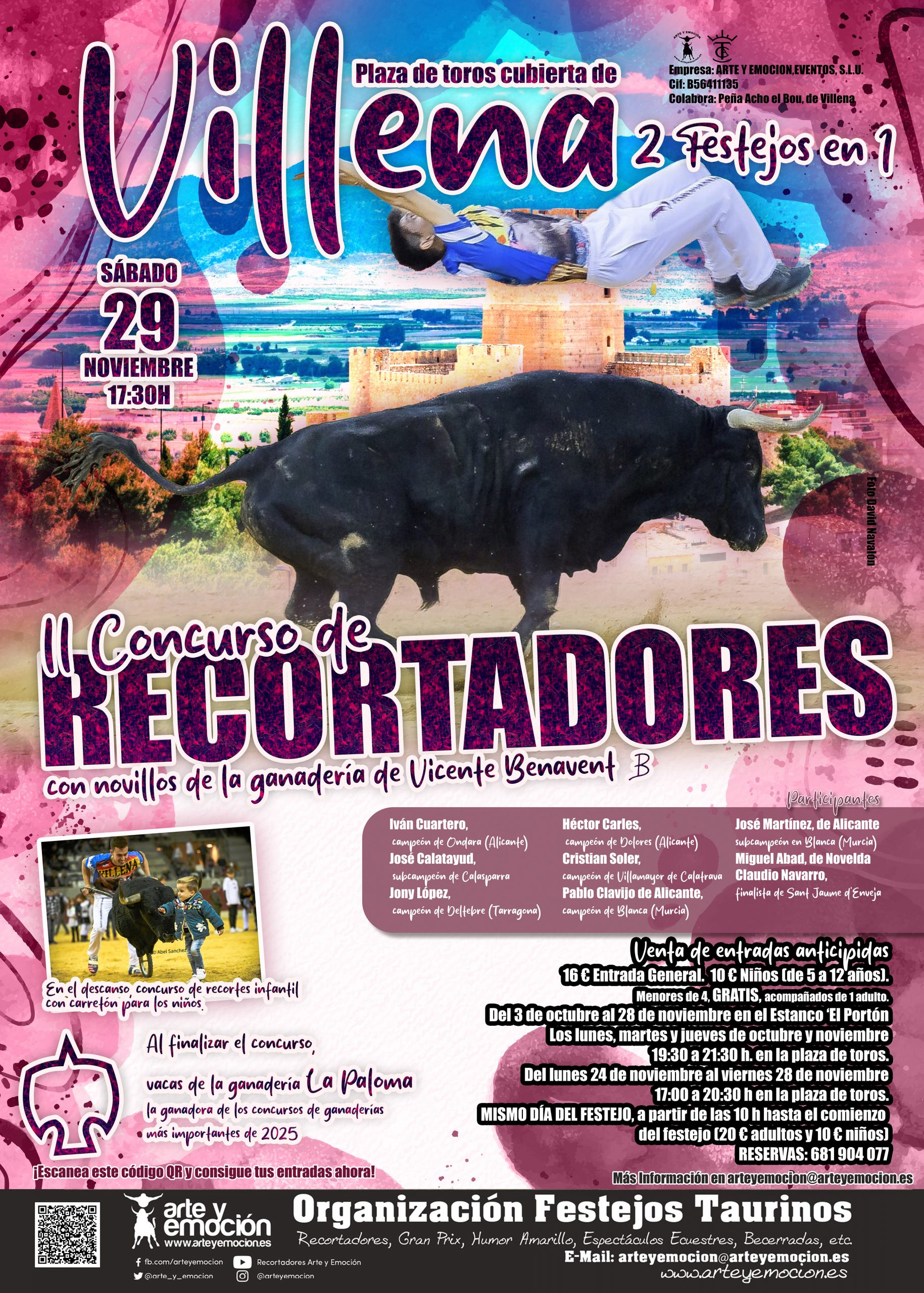 Villena acogerá el II Concurso de Recortadores con novillos de Vicente Benavent y suelta de vaquillas de La Paloma