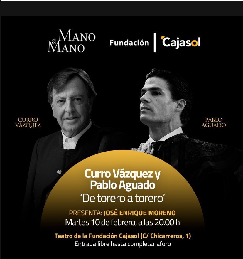 Curro Vázquez y Pablo Aguado, el día 10 de febrero en los Mano a mano de la Fundación Cajasol