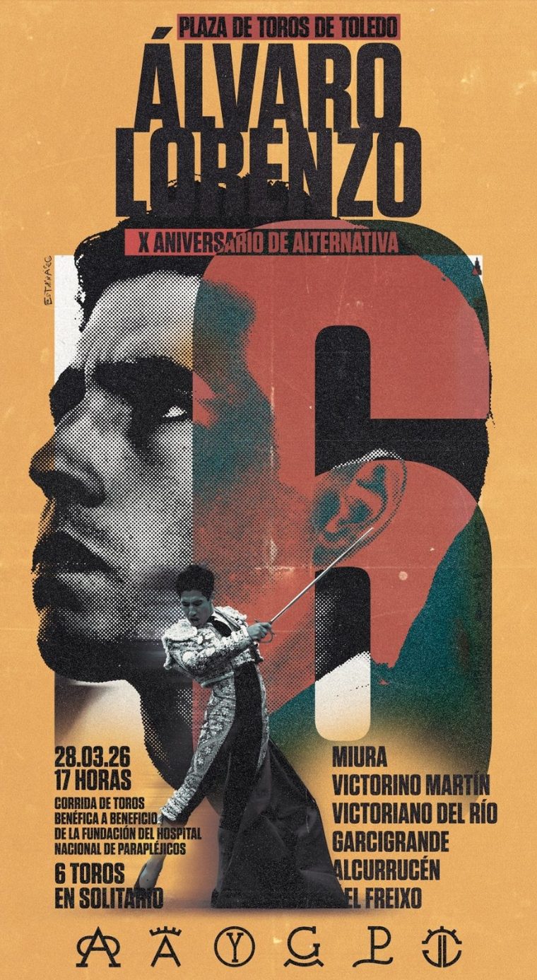 Álvaro Lorenzo se encierra con seis ganaderías históricas en el tradicional festejo benéfico de Toledo