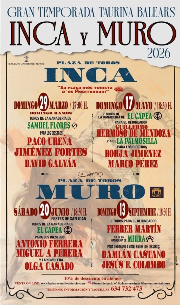 Inca y Muro recuperan el pulso taurino con una ambiciosa temporada 2026 impulsada por Balears Cambio de Tercio