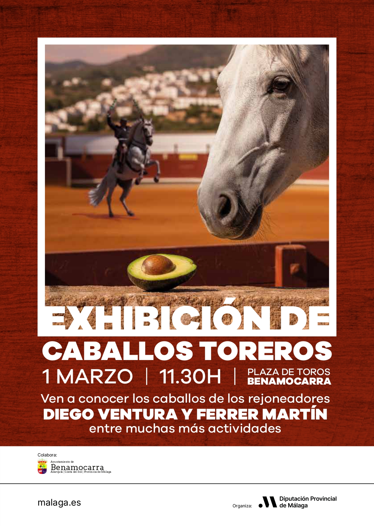 Benamocarra acogerá una exhibición de caballos toreros previa al mano a mano de Diego Ventura y Ferrer Martín