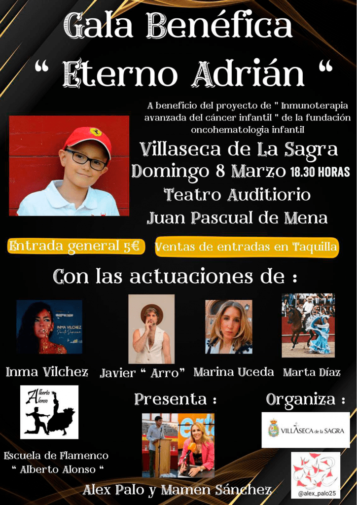 La gala benéfica “Eterno Adrián 2026” adelanta su inicio a las 18:30 horas para el domingo