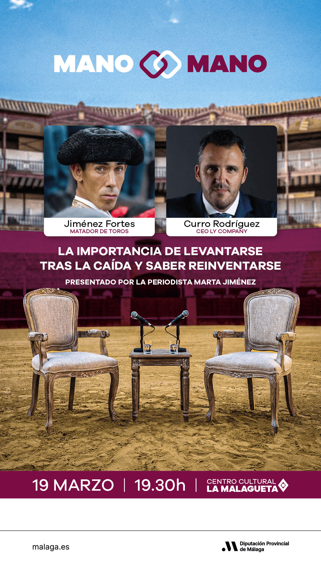 Fortes y Curro Rodríguez protagonizarán en Málaga un coloquio sobre superación y reinvención