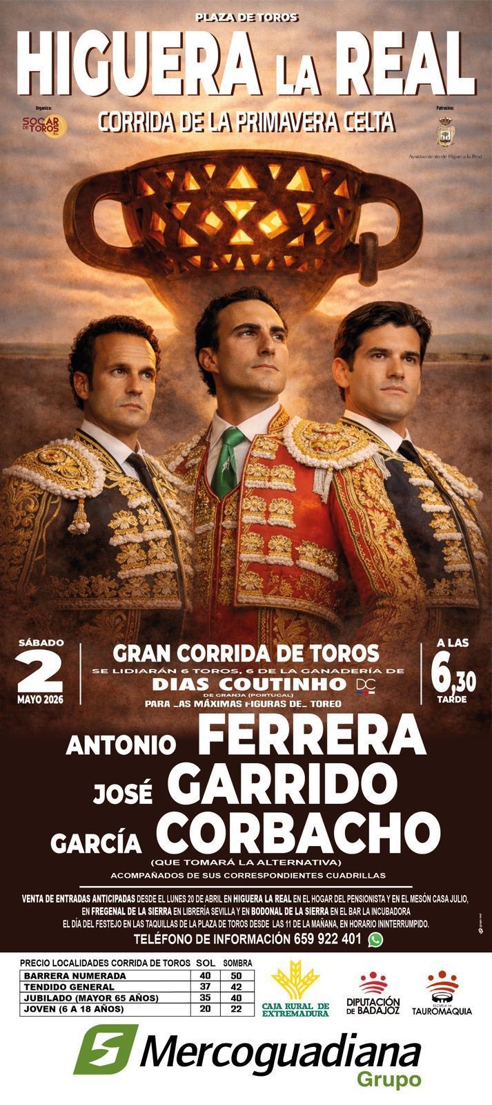 Corbacho tomará la alternativa en Higuera la Real junto a Ferrera y Garrido