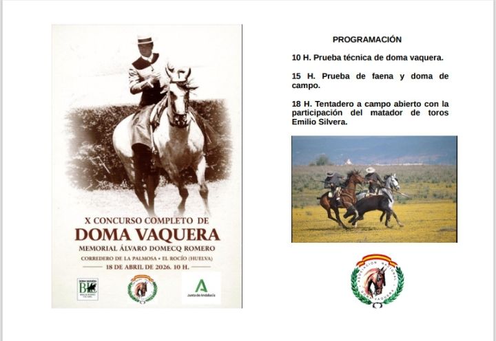 El Rocío acoge el Memorial Álvaro Domecq Romero, cita clave de la doma vaquera con tentadero incluido