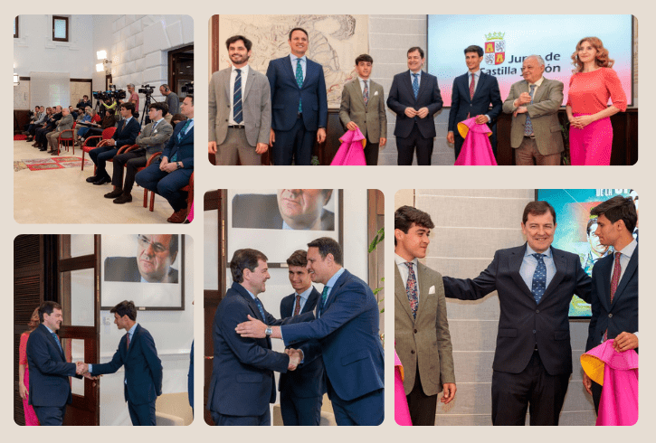 Mañueco recibe a los toreros de la Corrida de la Oportunidad y reafirma el apoyo de Castilla y León a la tauromaquia