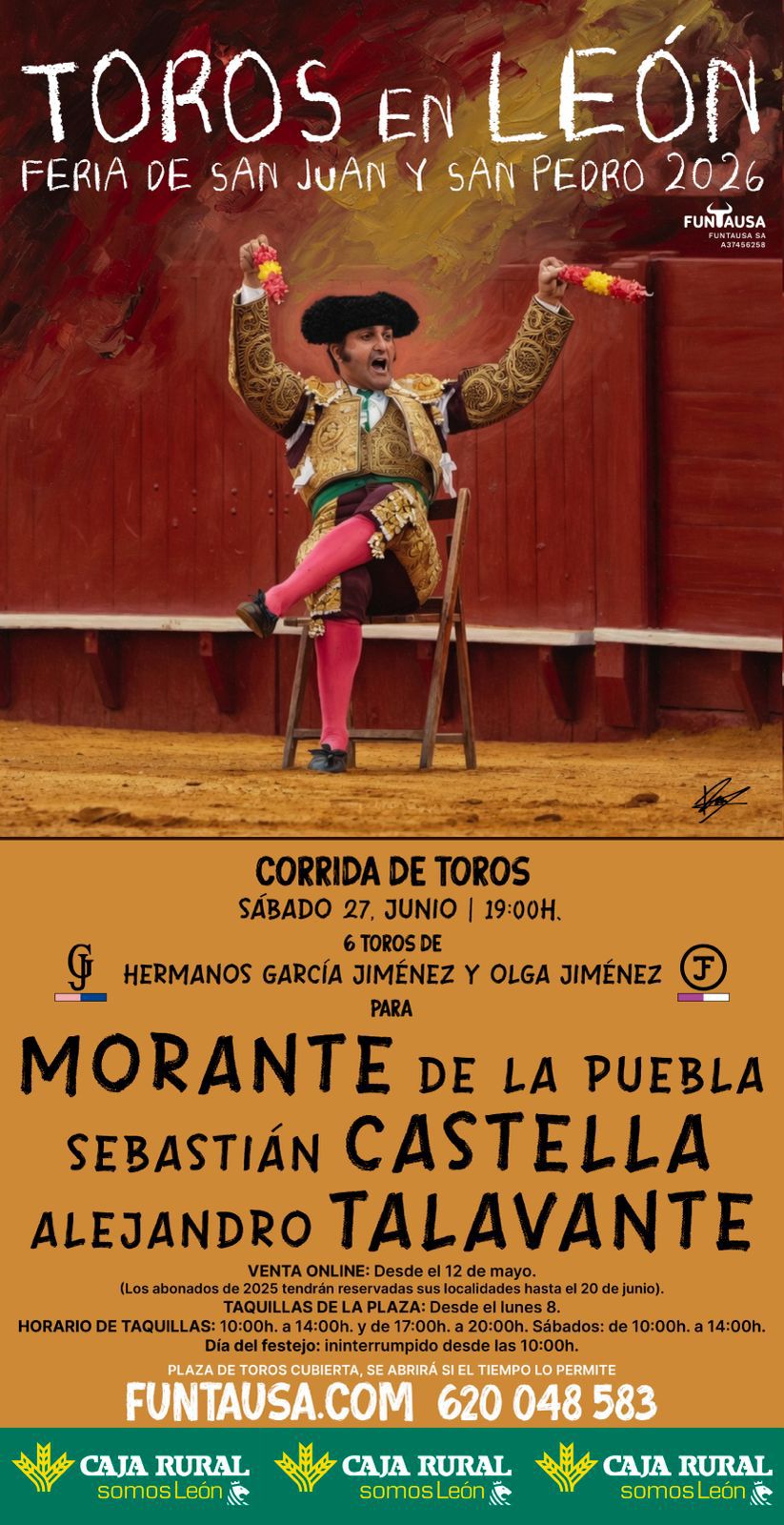 Morante, Castella y Talavante protagonizan la Feria de San Juan y San Pedro 2026 de León