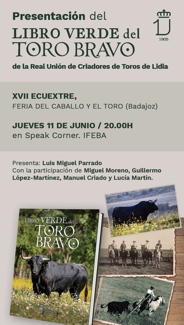 El Libro Verde del Toro Bravo se presentará en Ecuextre durante la Feria del Caballo y del Toro de Badajoz
