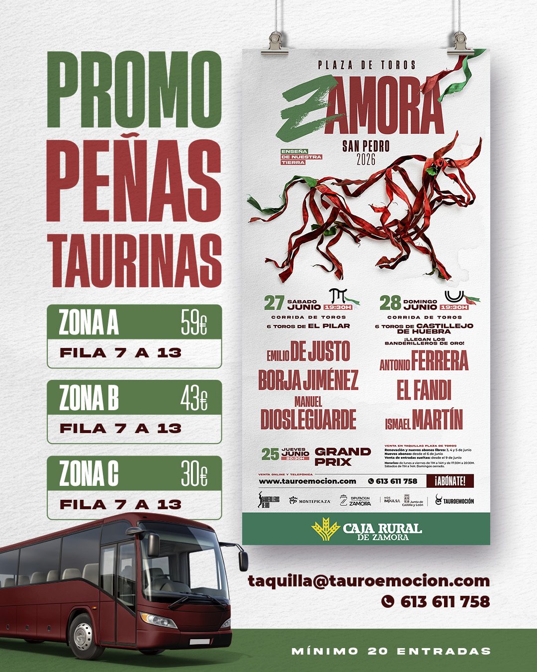 Tauroemoción lanza una promoción especial para las peñas taurinas en la Feria de San Pedro de Zamora