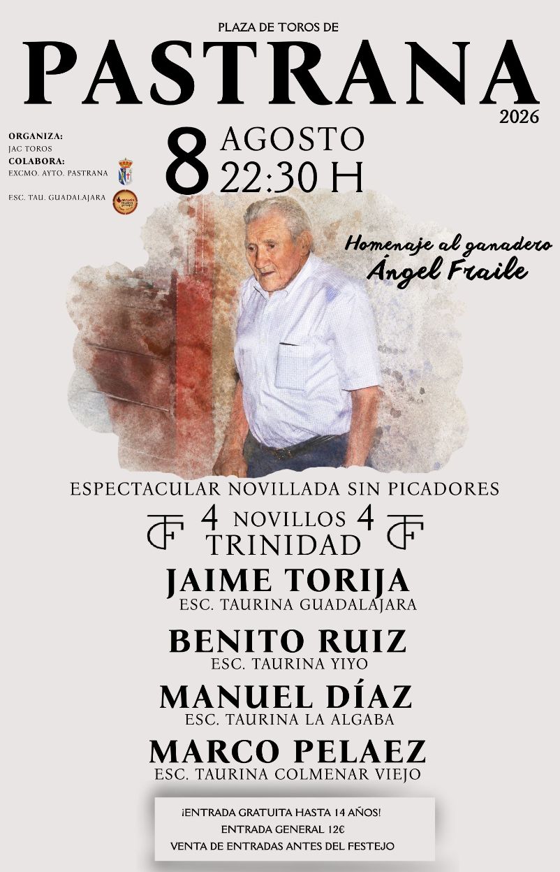 Pastrana homenajeará al ganadero Ángel Fraile con una novillada sin picadores
