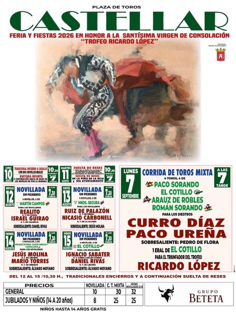 Presentado el cartel taurino de la Feria de Castellar (Jaén)
