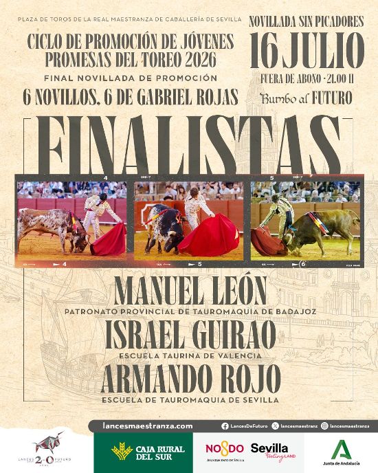La Maestranza ya tiene finalistas para la Novillada de Promoción del certamen 'Rumbo al Futuro'