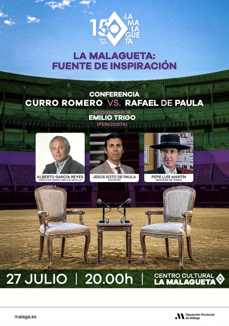 La Malagueta abre su ciclo cultural del 150 aniversario con Curro Romero y Rafael de Paula como protagonistas