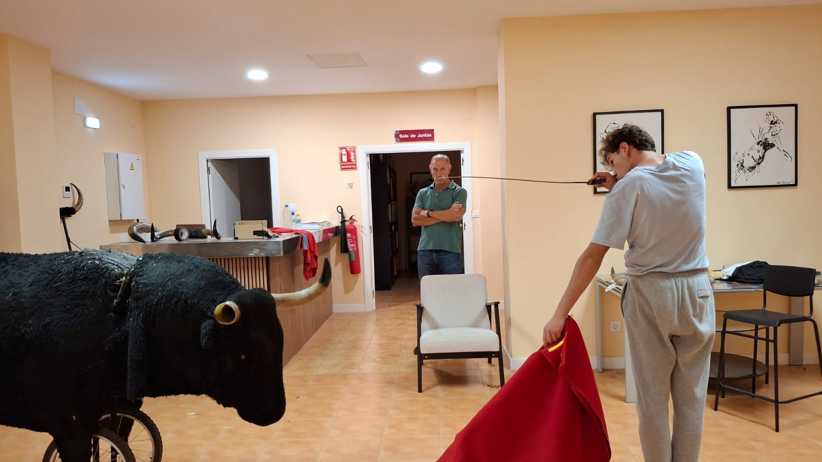 Álvaro Puig Simón durante un entrenamiento en la Escuela Taurina CETA Mar de Nubes