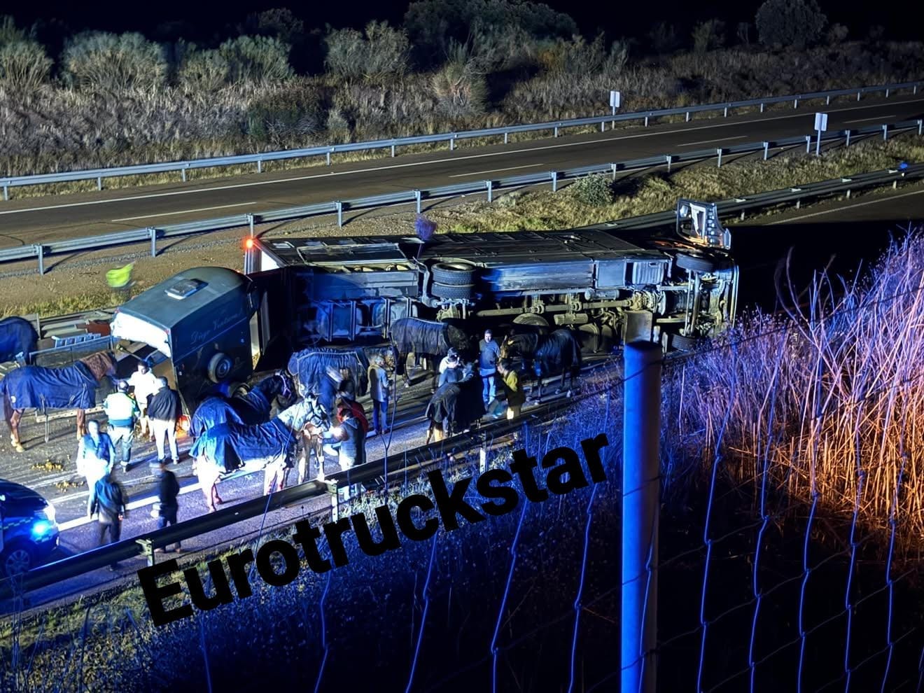 Grave accidente del camión de Diego Ventura cuando regresaba de Zaragoza